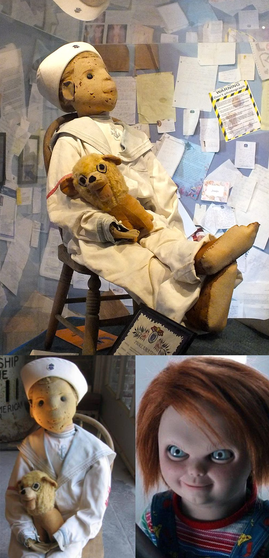 imagen de representativa del muñeco original con el de las películas